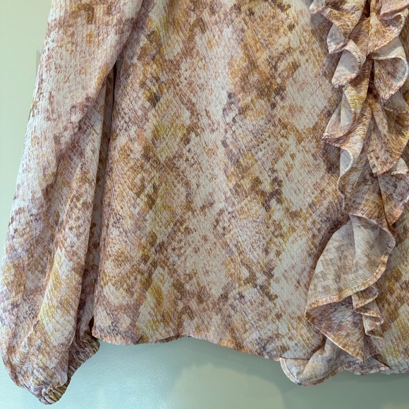 REVOLVE Majorelle Snake Print Ruffle Front Blouse - Picture 7 of 9